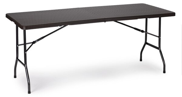 MultiGarden RZK-180B Skladací záhradný stôl 180 cm, ratan, hnedý