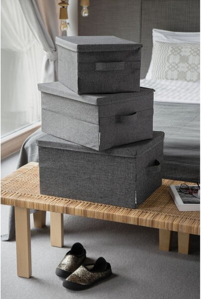 Sivý látkový úložný box s vekom 35x26x19 cm Soft Storage – Bigso