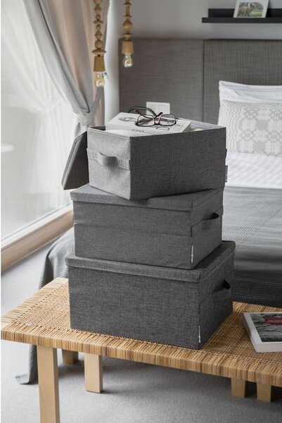 Sivý látkový úložný box s vekom 35x26x19 cm Soft Storage – Bigso