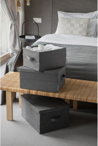 Sivý látkový úložný box s vekom 35x26x19 cm Soft Storage – Bigso