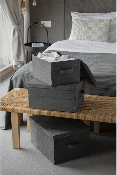 Sivý látkový úložný box s vekom 35x26x19 cm Soft Storage – Bigso