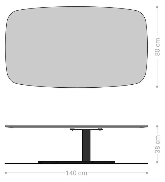 DELIFE Konferenčný stolík Edge zaoblený tvar 140x80 cm keramika Minas Melange Vibany kov titánová farba