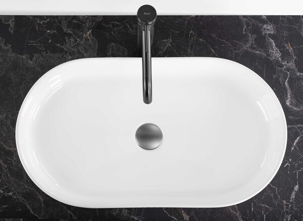 Rea Vanda, umývadlo na dosku 600x340x130mm, biela lesklá, REA-U6526