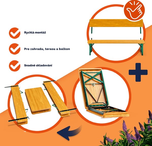 DB Garden Sada skládacího zahradního nábytku Arcadia z masivu jedle hnědá