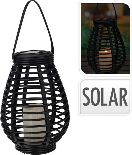 PROGARDEN Solárna lampa 26 cm čierna KO-CX2000250