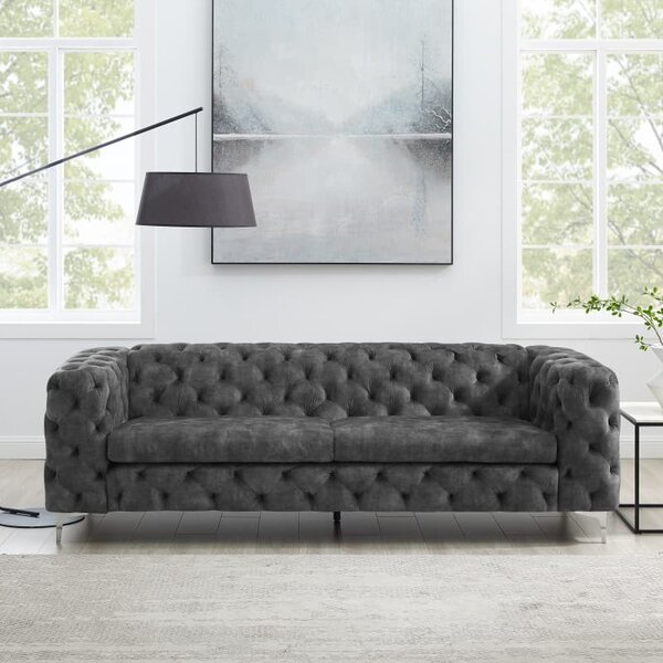 Sofa Modern Barock 240cm tmavošedý zamat