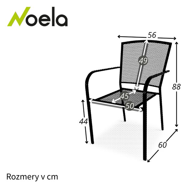 Noela Záhradná kovová stolička Lana steel ZWMC-19