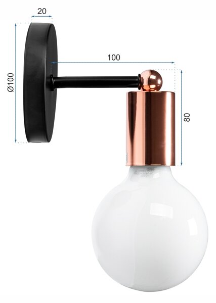 TooLight Nástenné svietidlo Bulb rose gold 392205