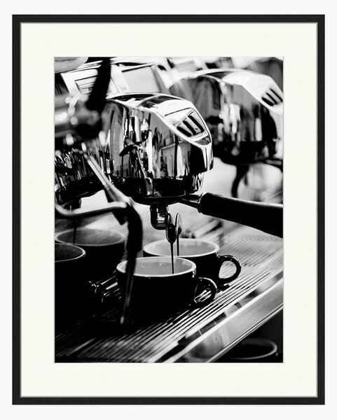 Nástenná dekorácia v ráme Coffee Machine Making Fresh Coffee