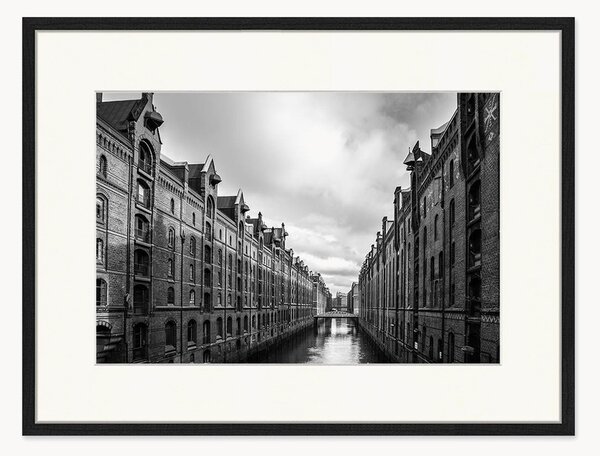 Nástenná dekorácia v ráme Speicherstadt Hamburg