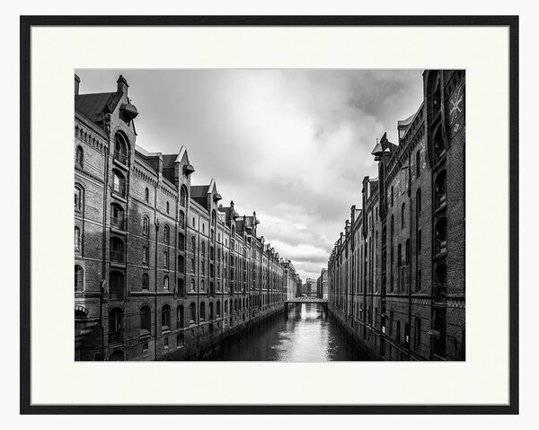 Nástenná dekorácia v ráme Speicherstadt Hamburg