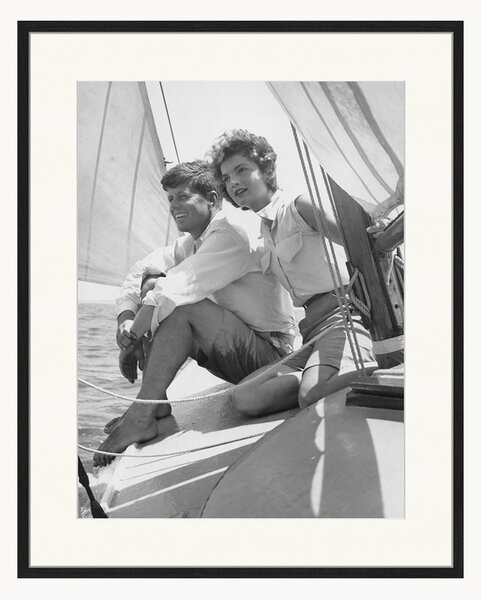 Nástenná dekorácia v ráme John & Jackie Kennedy Sailing