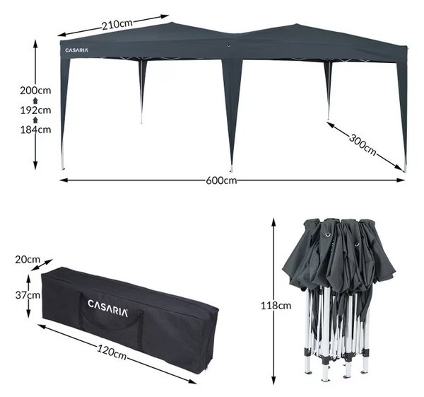 Záhradný altánok 3x6 m - antracit