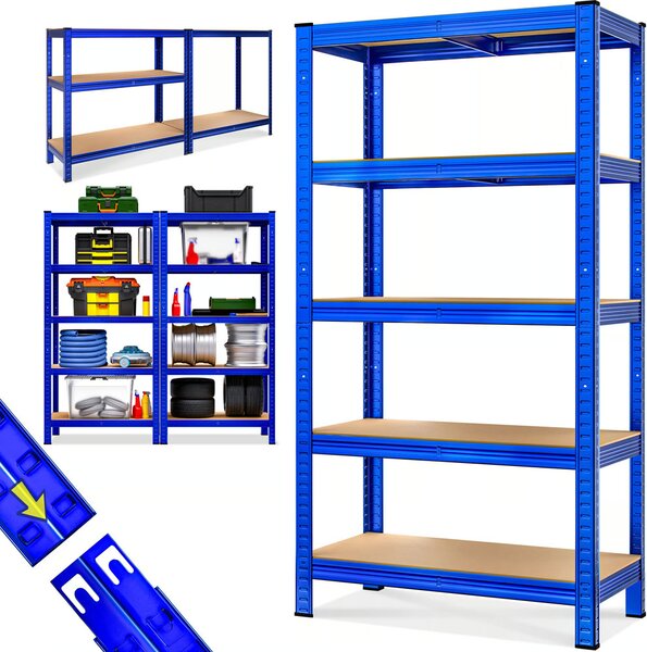 Regál s vysokou nosnosťou HEAVY, max. 875kg, 90x40x180cm, modrá Monzana