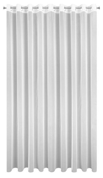 Biela záclona na krúžkoch ESEL vyrobená z hladkej lesklej látky 350x250 cm