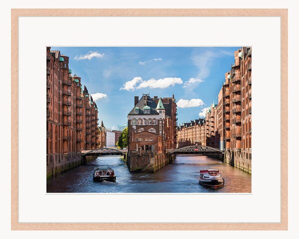 Nástenná dekorácia v ráme Hamburg Landmark Wasserschloss