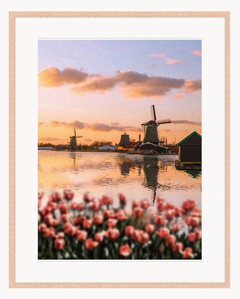 Nástenná dekorácia v ráme Dutch Windmills