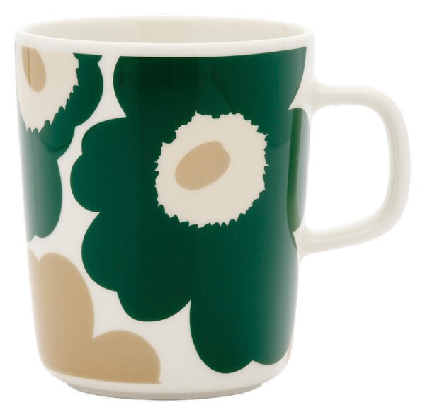 Marimekko Hrnček Oiva Unikko 0,25l, zeleno-béžový