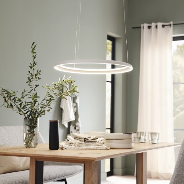 Schöner Wohnen 15570-39-LED stmievateľné závesné svietidlo na lanku QUILLO LED/36W/230V, priemer 60 cm, sivé