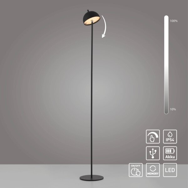 Schöner Wohnen 19245-18 - LED stmievateľná stojacia lampa BELLIS LED/2,5W/5V IP54 čierna