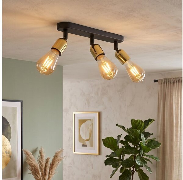 LED Bodové svietidlo TOP 3xE27/15W/230V čierna/zlatá