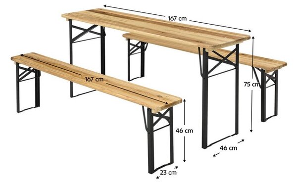 Pivný set Loris 1+2 - prírodná / čierna