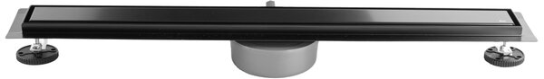 Rea Neox Pro, odtokový žľab 50cm s 360 stupňovým otočným sifónom, čierna matná, REA-G2741