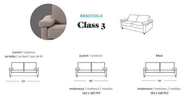 Ambrogio class 3 rozkladací gauč so spaním