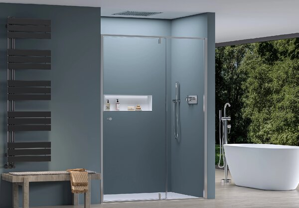 CERANO - Pivotové sprchové dvere Santini L/P - 6 mm - chróm, číre sklo - 120x195 cm