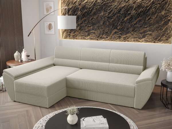 NovýNábytok.sk Rohová sedacia súprava Radiant L3 (smotanová) (L). Akcia -20%. Vlastná spoľahlivá doprava až k Vám domov. 1062241