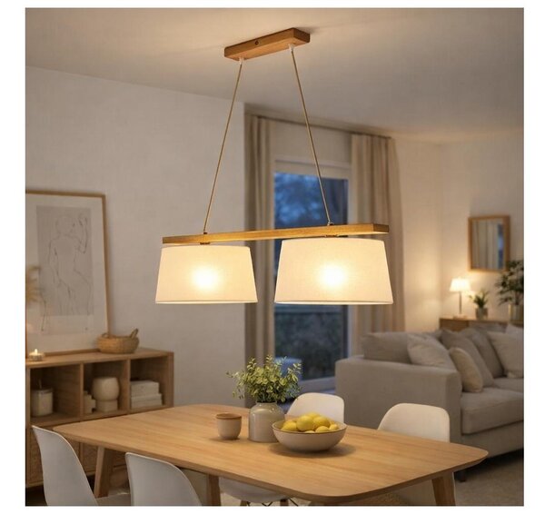 Luster na lanku AIDA, 2xE27/60W/230V, priemer 35 cm, dub