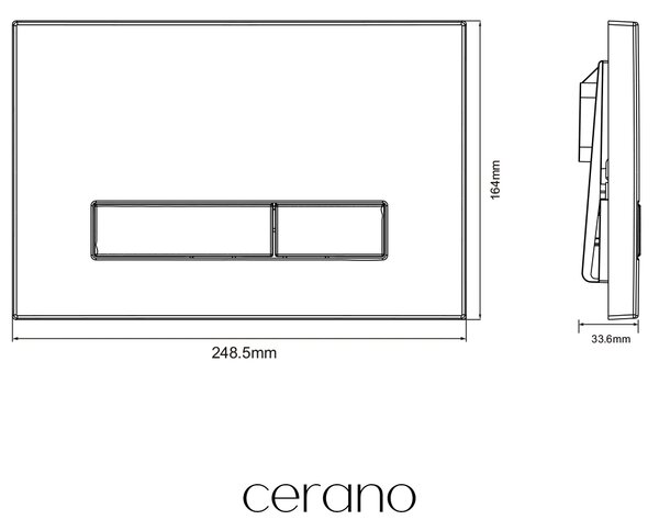 CERANO - Splachovacie tlačidlo Slim k WC modulu Profi - ABS - brúsená zlatá