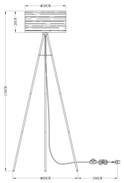 Globo 15342S stojaca lampa Tunno 1x40W | E27
