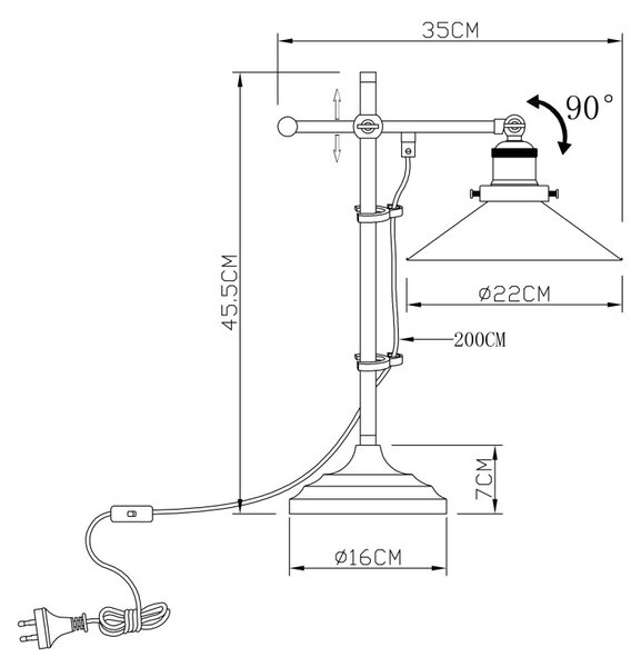 Globo 15053T stolná lampička Lenius 1x60W | E27
