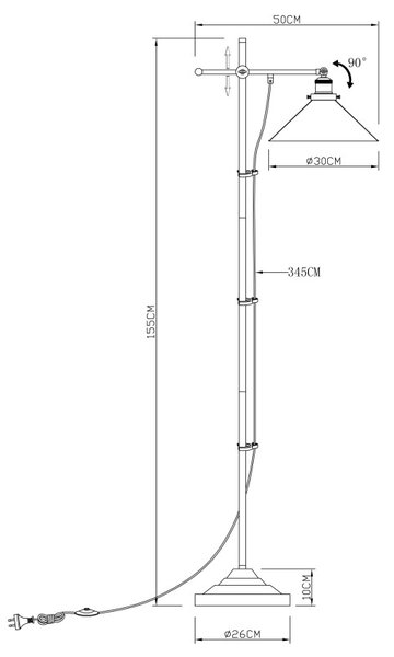 Globo 15053S stojaca lampa Lenius 1x60W | E27