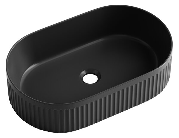 Invena Glamour Trend, oválne umývadlo na dosku 500x325x122 mm, čierna matná, INV-CE-63-W05-L