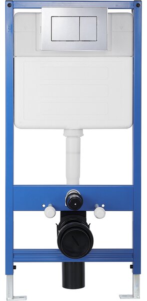 CERANO - Kompletná WC súprava Profi/Cronus Pro - biela lesklá - splachovacie tlačidlo Classic/Chróm - predstenová inštalácia - 59,3x38,4 cm