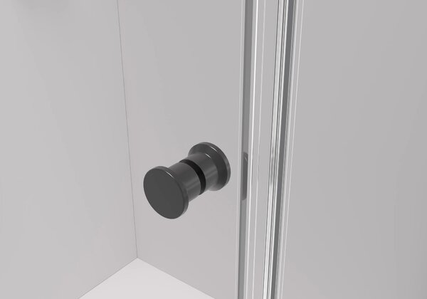 CERANO - Skladacie sprchové dvere Volpe L/P - 6 mm - matná čierna, transparentné sklo - 70x190 cm