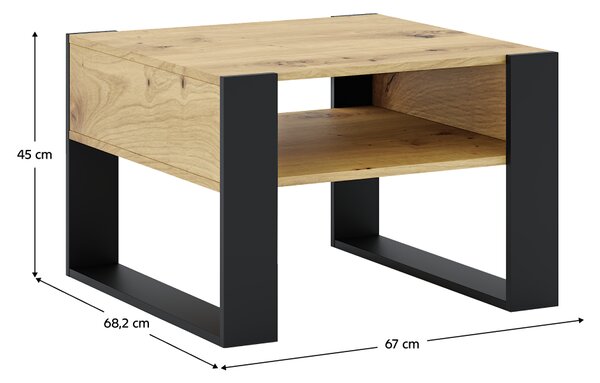 KONDELA Konferenčný stolík, dub artisan/čierna, CARA 2