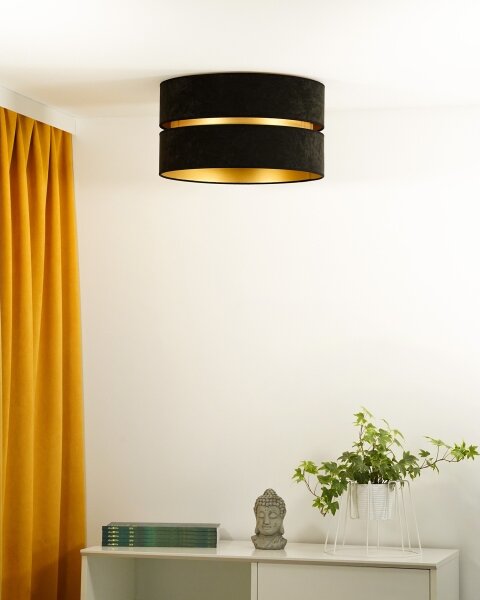 Duolla - Stropné svietidlo DUO 1xE27/40W/230V pr. 40 cm čierna/zlatá