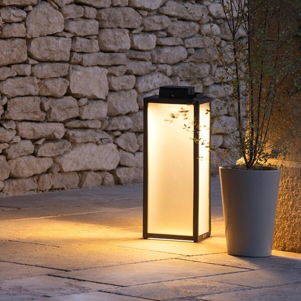 Solárna LED lampa Tradition, antracitová, výška 65 cm