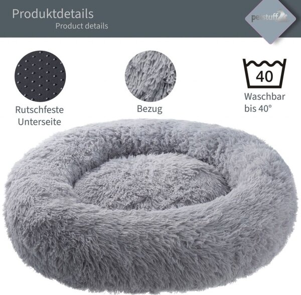 Petstuff pelech pre psa, okrúhly, svetlo šedý, 60 cm
