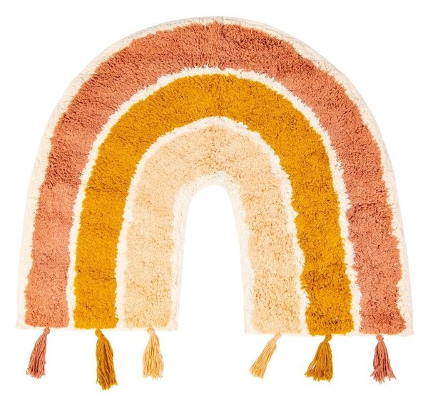 Oranžovo-ružový detský bavlnený koberec Sass & Belle Earth Rainbow, 50 x 60 cm