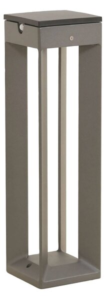 Solárna LED lampa Borne so snímačom, 45 cm, sivá, Hliník / sivá / zinok, Hliník, Solárne svietidlá