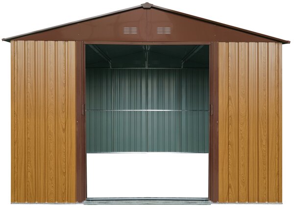 Záhradný domček BestBerg ZDB-9D / 9 m² / 279 x 324 x 211 cm / dekor červené drevo / hnedá