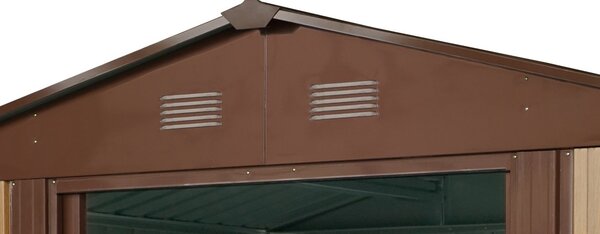 Záhradný domček BestBerg ZDB-9D / 9 m² / 279 x 324 x 211 cm / dekor červené drevo / hnedá