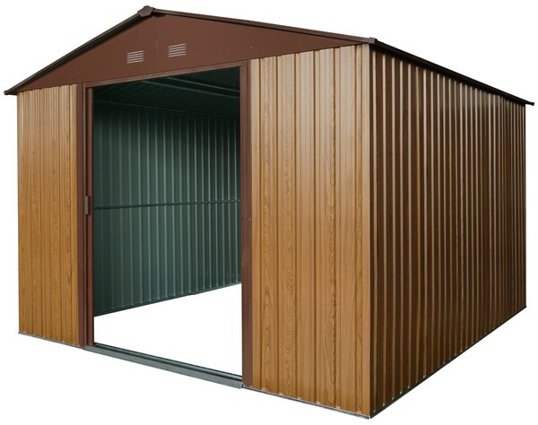 Záhradný domček BestBerg ZDB-9D / 9 m² / 279 x 324 x 211 cm / dekor červené drevo / hnedá