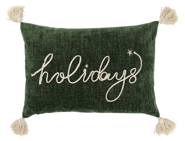 Zelená zamatová obliečka na vankúš Holidays Aix - 50*35 cm - Chic Antique