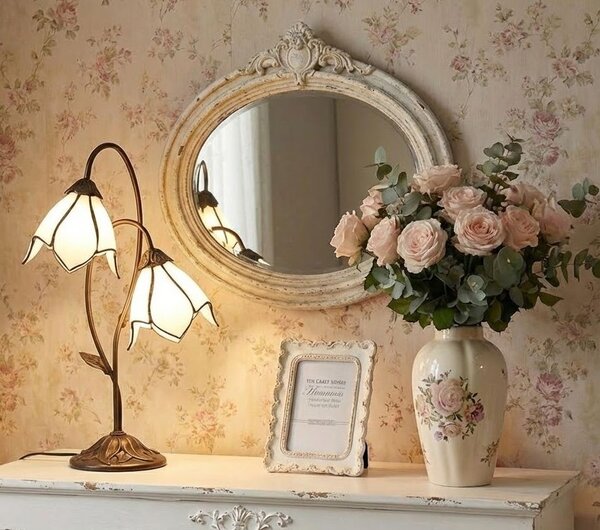 Nástěnná lampa Tiffany Brown 35*18*61 cm E14/max 2*25W - 35*18*61 cm E14/max 2*25W - Clayre & Eef