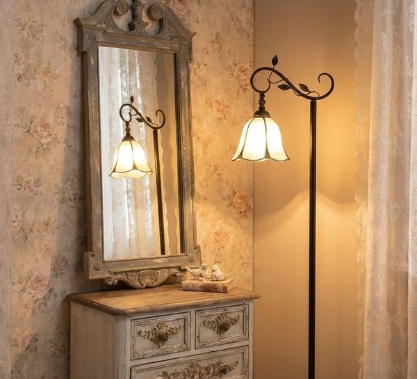 Stojacia lampa Tiffany Brown - 36*25*152 cm E27/max 1*60W - Clayre & Eef